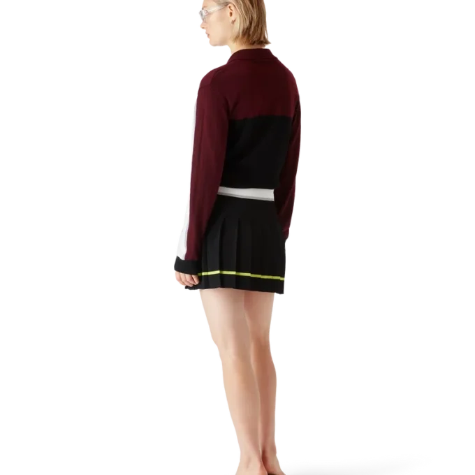 Gestreiftes Oversize-Poloshirt mit langen Ärmeln