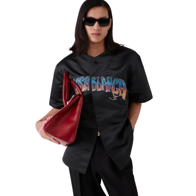 Gothic-Baseballhemd mit kurzen Ärmeln