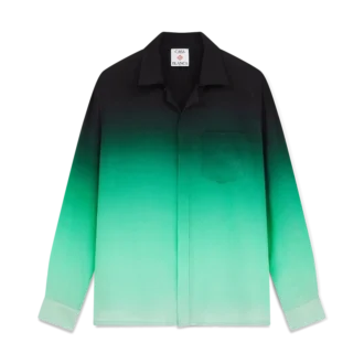 Gradient Ping Pong Jacquard Langarm-Seidenhemd