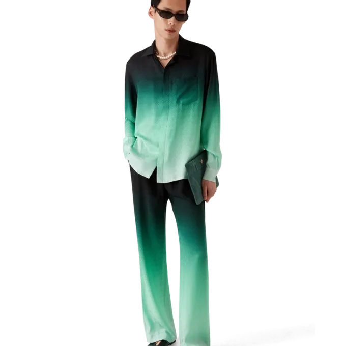 Gradient Ping Pong Jacquard-Seiden-Hose