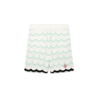 Gradient Wave Baumwoll-Häkel-Shorts