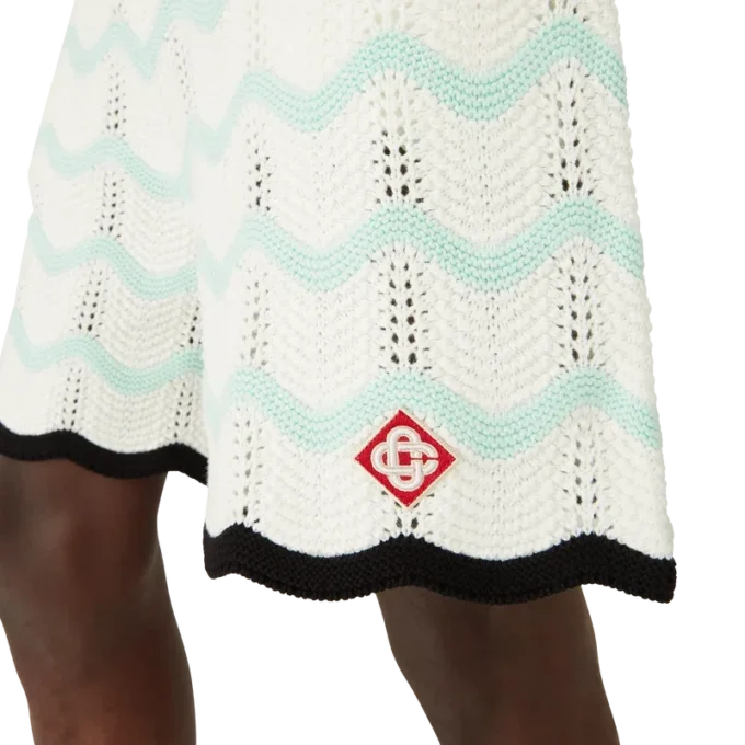 Gradient Wave Baumwoll-Häkel-Shorts