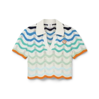 Gradient Wave Crochet Top