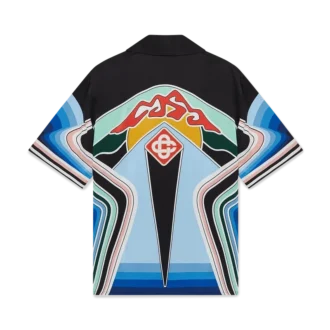 Graphic Mountain Kurzarm-Seidenhemd mit Shorts