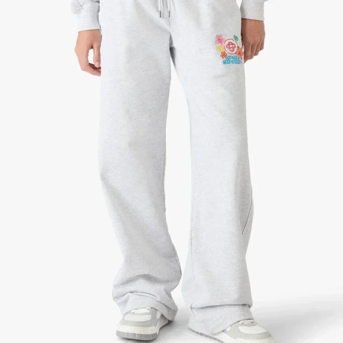 Graue, bestickte, verkürzte Jogginghose Graue, bestickte, verkürzte Jogginghose