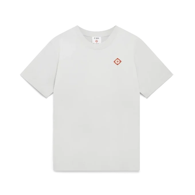 Graues Kurzarm-T-Shirt mit Diamant-Logo