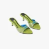 Grüne Mule-Sandalen mit Absatz