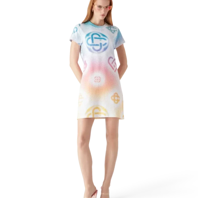 Halftone Logo T-Shirt-Kleid