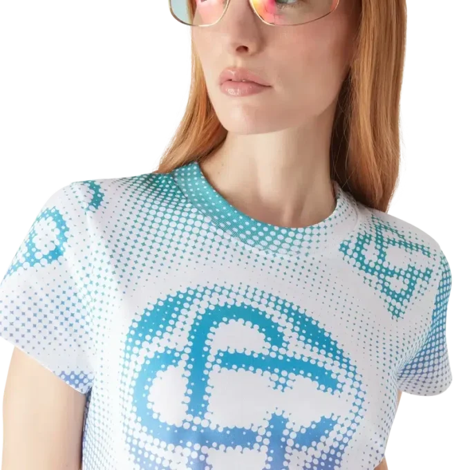 Halftone Logo T-Shirt-Kleid