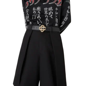 Herren-Gürtel mit schwarzer, goldfarbener Cc-Logo-Schnalle