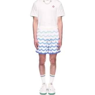 Häkel-Shorts mit wellenförmigem Farbverlauf