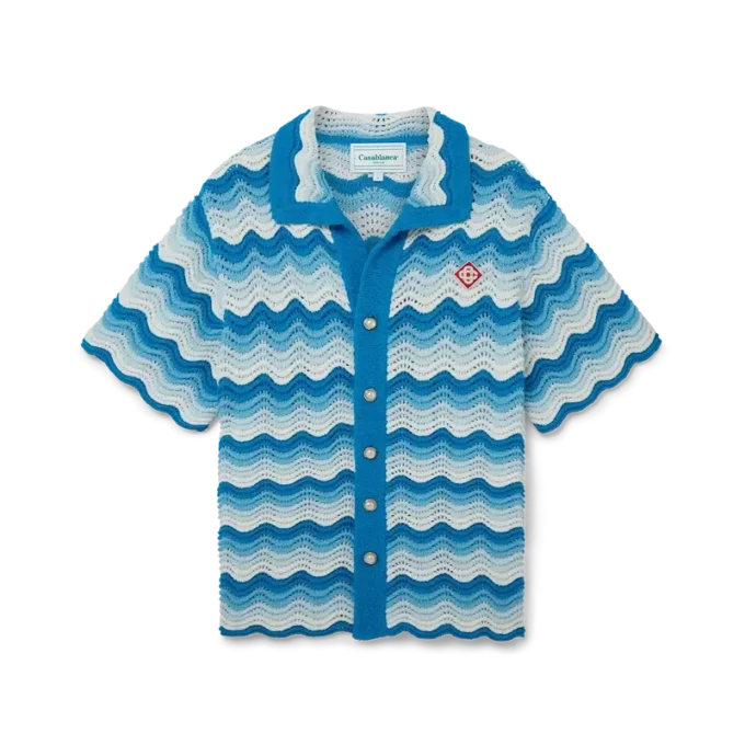 Häkelhemd mit wellenförmigem Farbverlauf