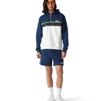 Hoodie mit Viertelreißverschluss und Farbblock-Design