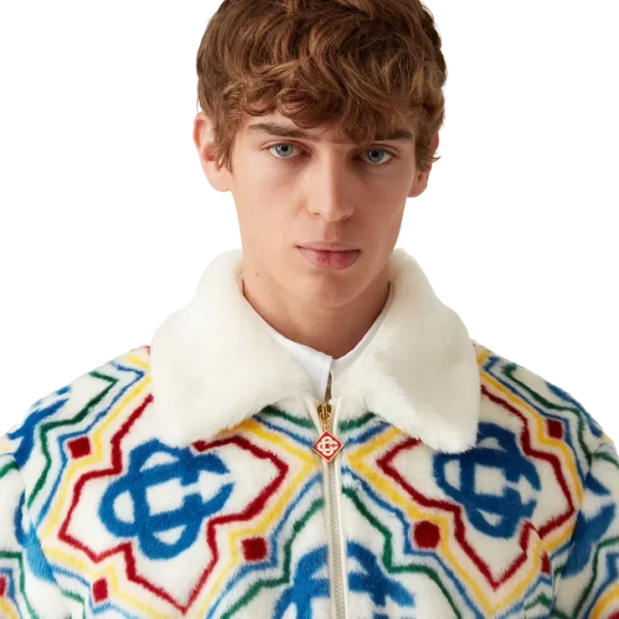 Jacquard-Kunstfelljacke