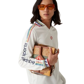 Jacquard-Monogramm-Fußball-Langarm-Hemd