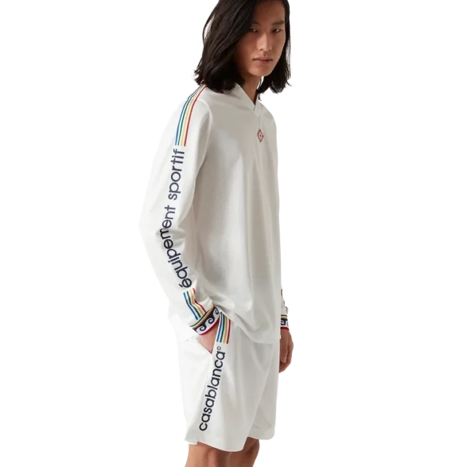 Jacquard-Monogramm-Fußball-Langarm-Hemd