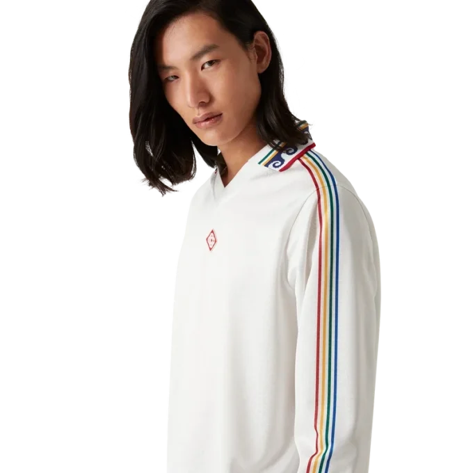 Jacquard-Monogramm-Fußball-Langarm-Hemd