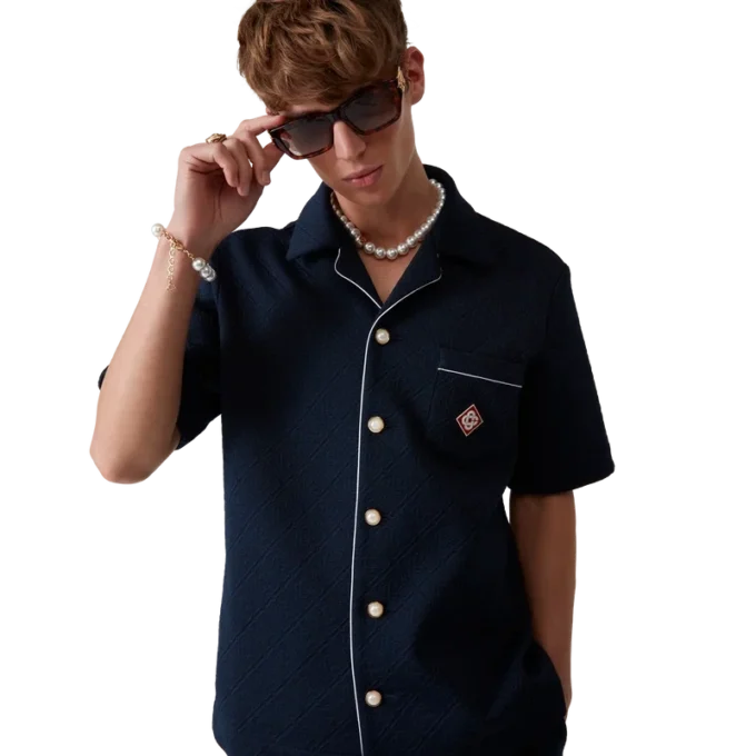 Jacquard-Monogramm-Hemd