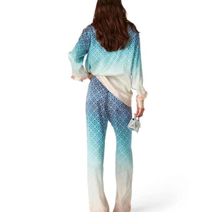 Jacquard-Seiden-Hose mit Farbverlauf Jacquard-Seiden-Hose mit Farbverlauf