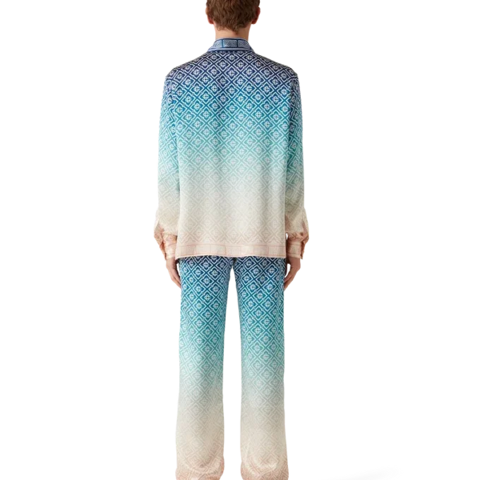 Jacquard-Seiden-Hose mit Farbverlauf