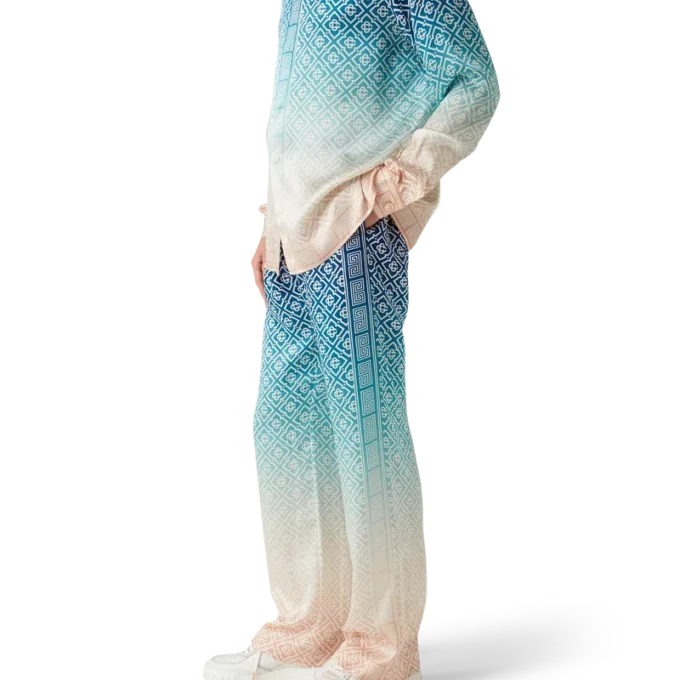 Jacquard-Seiden-Hose mit Farbverlauf