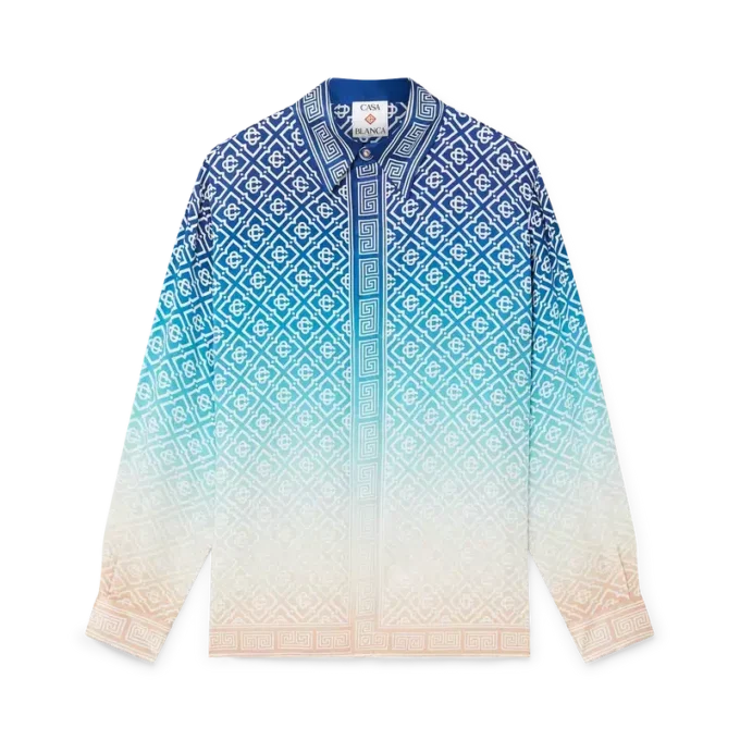 Jacquard-Seidenhemd mit Farbverlauf Jacquard-Seidenhemd mit Farbverlauf