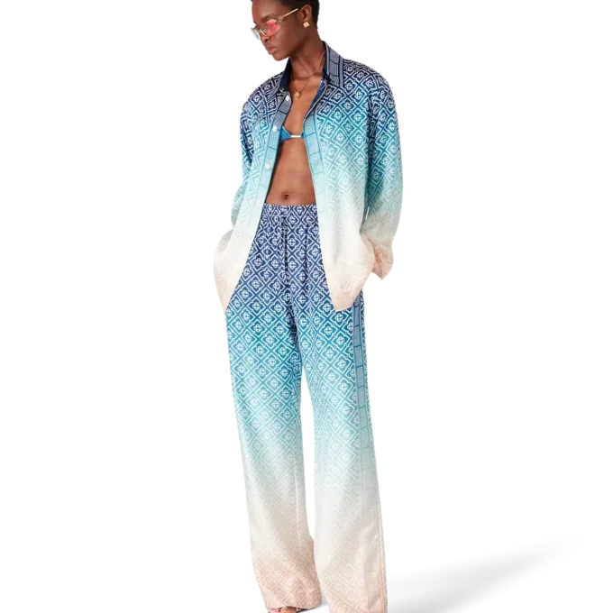 Jacquard-Seidenhemd mit Farbverlauf Jacquard-Seidenhemd mit Farbverlauf