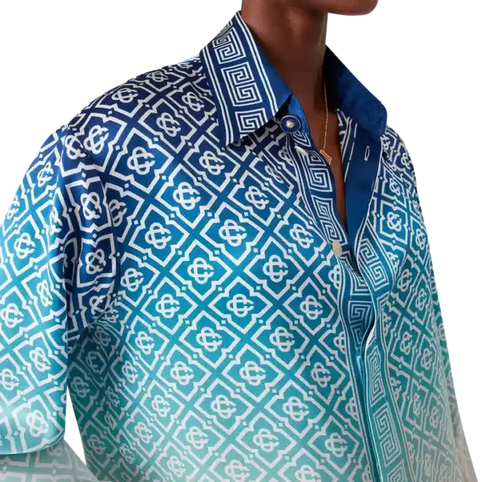 Jacquard-Seidenhemd mit Farbverlauf Jacquard-Seidenhemd mit Farbverlauf