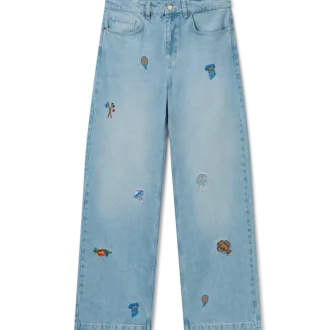 Jeans mit Stickmotiv