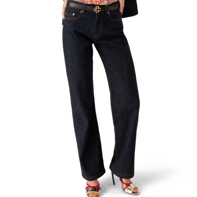 Jeanshemd mit Logo-Stickerei