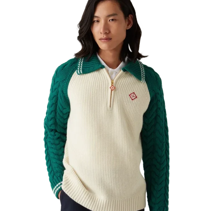 Kaschmir-Pullover mit Zopfmuster