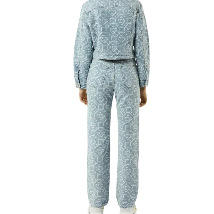 Klassische Monogram-Hose aus gebleichtem Denim