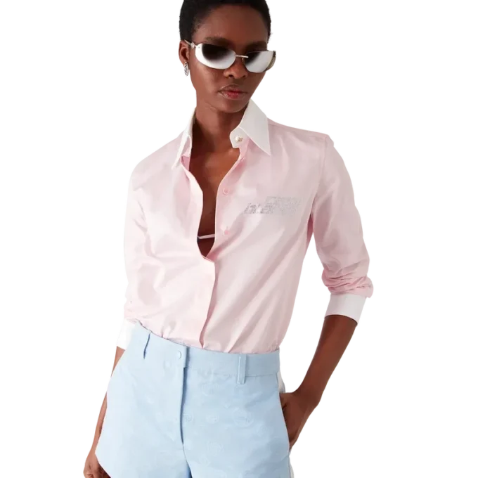 Kristall-Hemd mit kurzen Ärmeln