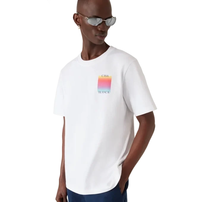 Kurzarm-T-Shirt mit Gradient-Square-Logo