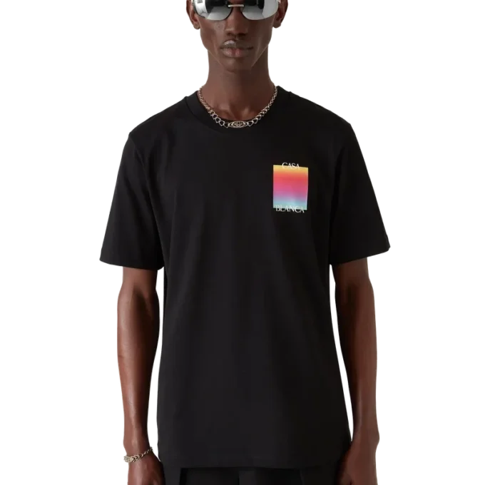Kurzarm-T-Shirt mit Gradient-Square-Logo