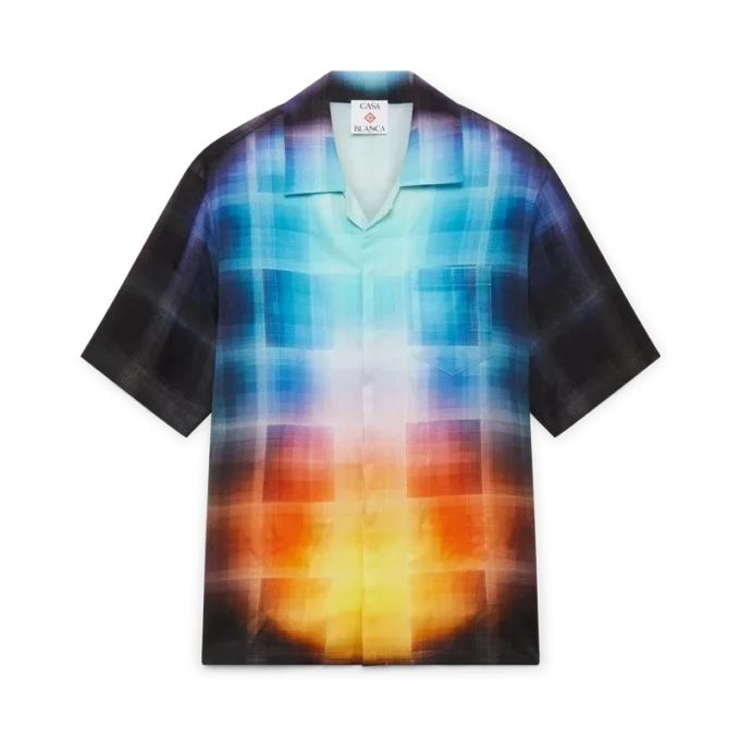 Kurzarmhemd aus Viskosemischung mit Farbverlauf Kurzarmhemd aus Viskosemischung mit Farbverlauf