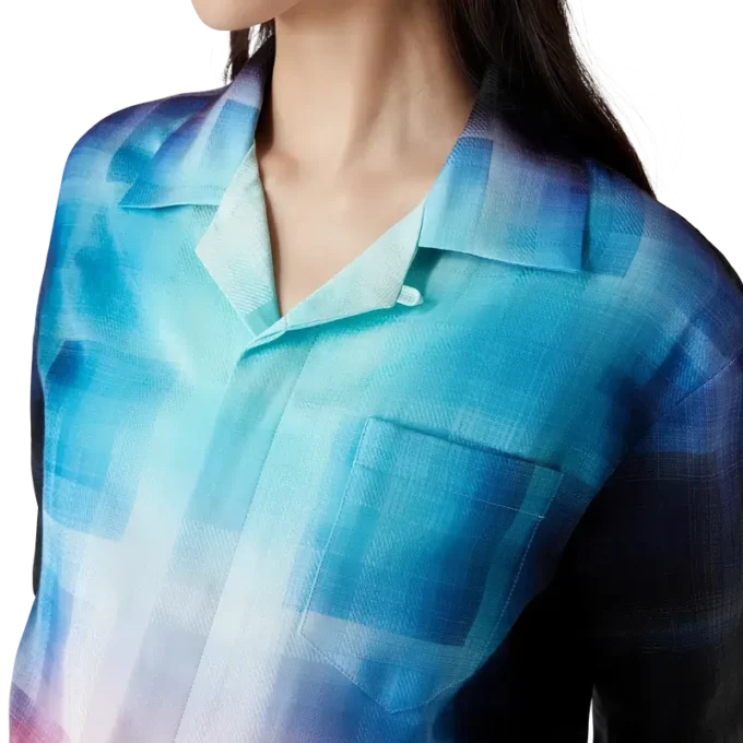 Kurzarmhemd aus Viskosemischung mit Farbverlauf Kurzarmhemd aus Viskosemischung mit Farbverlauf