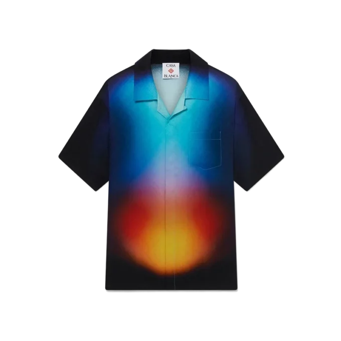 Kurzärmeliges Seidenhemd mit Farbverlauf Kurzärmeliges Seidenhemd mit Farbverlauf