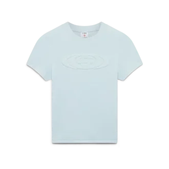 Kurzärmeliges Velours-T-Shirt für Damen