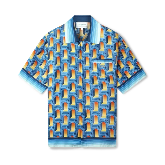 L’arche De Nuit Seidenhemd mit Kubanerkragen