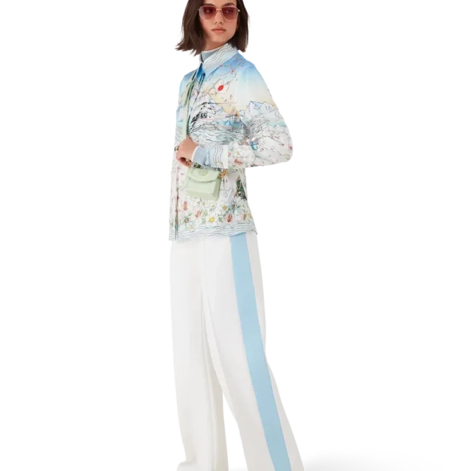 L’hiver Fleuri Langarmhemd aus Seidentwill