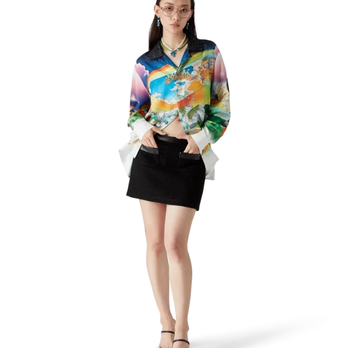 La Musique Langarm-Seidenhemd