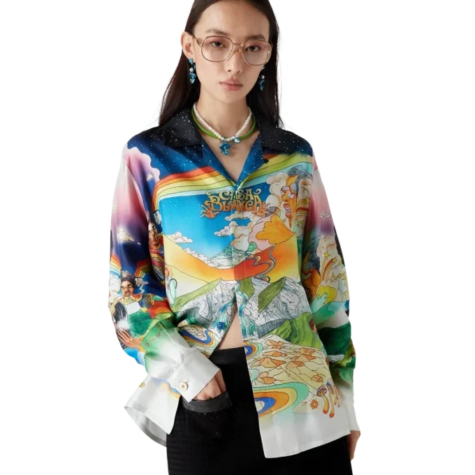 La Musique Langarm-Seidenhemd