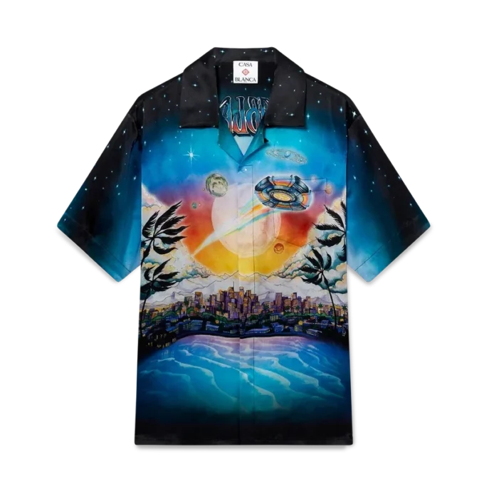 La Pramonition Kurzarm-Seidenhemd