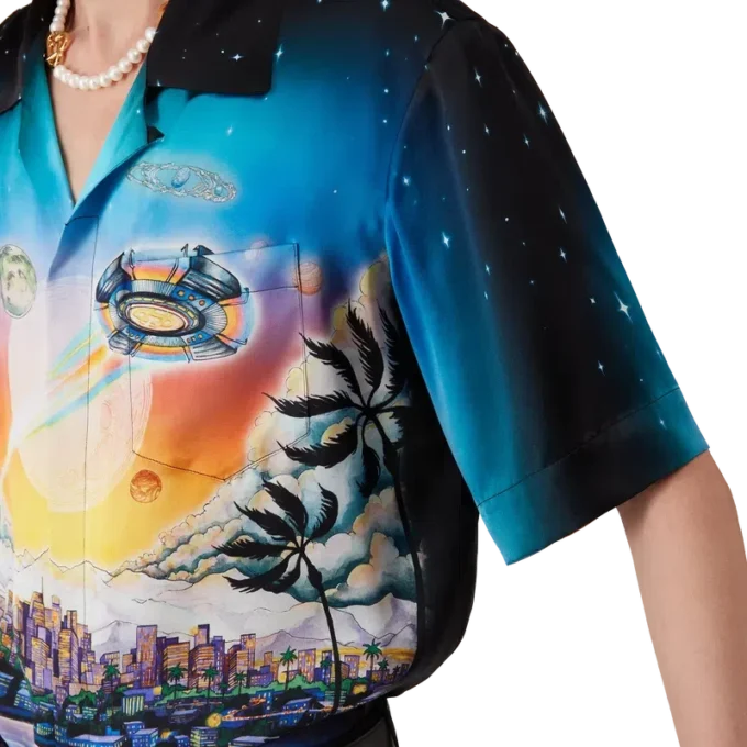 La Pramonition Kurzarm-Seidenhemd