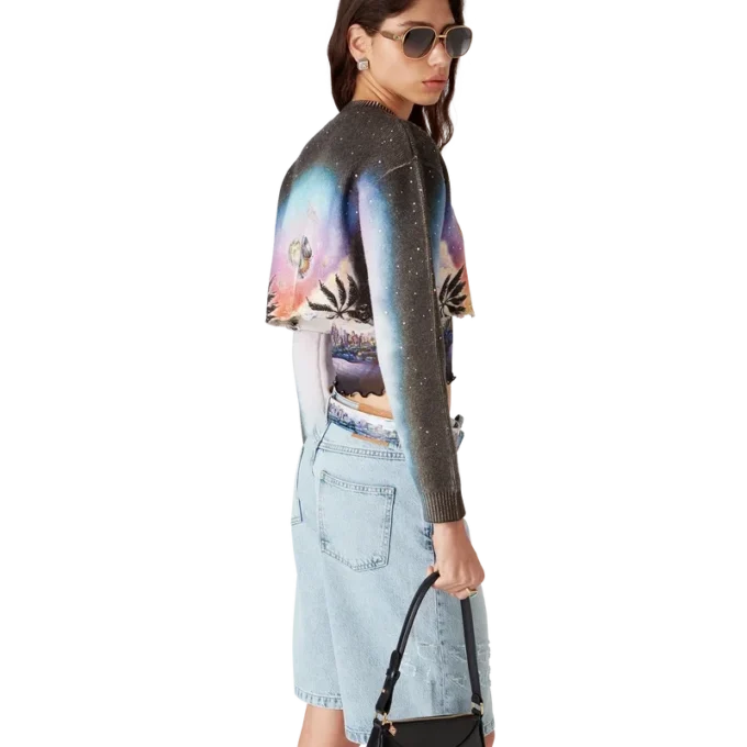 La Pramonition Kurzarmpullover aus Kaschmirmischung