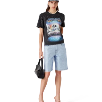 La Pramonition T-Shirt mit Kristallverzierung