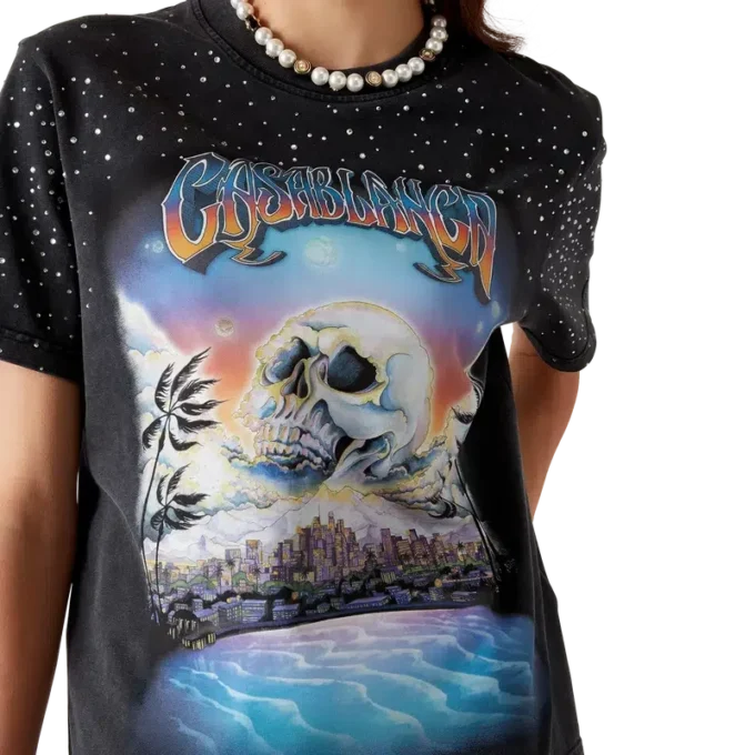 La Pramonition T-Shirt mit Kristallverzierung