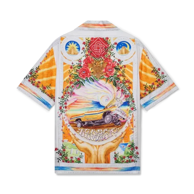 La Tornade De Rose Kurzarm-Seidenhemd