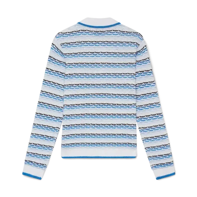 Langärmliges Poloshirt mit Tuck-Stitch-Muster Langärmliges Poloshirt mit Tuck-Stitch-Muster